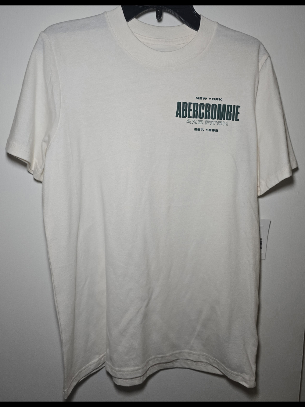 abercrombie kids Cream Short-Sleeve Logo Tee with Green Print